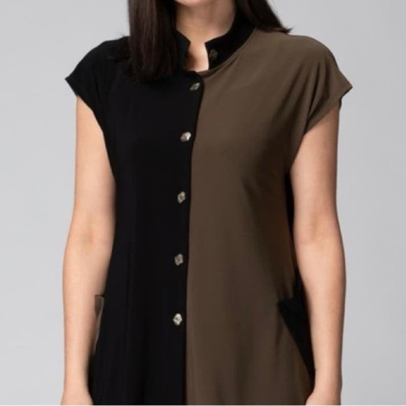 Joseph Ribkoff Tops - Nwt JOSEPH RIBKOFF colorblock art-to-wear lagenlook sharkbite button front tunic